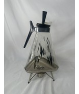 Vintage Mid Century Inland Glass Coffee Carafe Pot Triangle Shape With Lid - $60.76