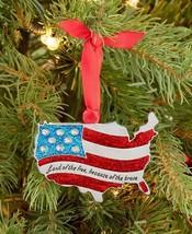 Land of the Free Sentiment Christmas Ornament New - £5.58 GBP