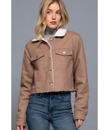 Button Closure Sherpa-lined Twill Jacket - $37.50