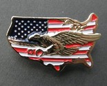 USA Flag Map Eagle Lapel Pin Badge US Patriotic 1.25 x 3/4 inches - $5.74