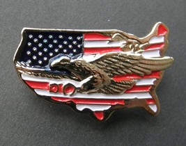 USA Flag Map Eagle Lapel Pin Badge US Patriotic 1.25 x 3/4 inches - £4.53 GBP