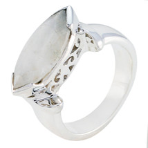 Natural Jewelry Rainbow Moonstone Crown Rings For New Year Gift AU - £29.91 GBP