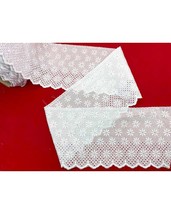 English embroidery lace braid 12cm San Gallo 4BF41C scalloped ruffles unique-... - £3.76 GBP