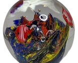 Murano Style Aquarium Orange White Angel Fish Coral Art Glass Paperweight - $20.29