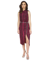 Michael Michael Kors Women&#39;s Snakeskin-Print Chain-Belt Sleeveless Dress... - $55.21