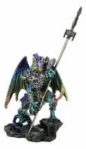 Aurora Borealis Elemental Dragon With Armor And Long Sword Letter Opener... - £22.37 GBP