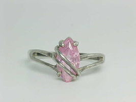 PINK TOPAZ Marquis-cut RING in STERLING Silver - Size 10 - £42.35 GBP