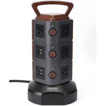 Surge Protector Power Strip Tower With 4 Usb Ports, 6.5 Feet Extension Cord With - £39.50 GBP