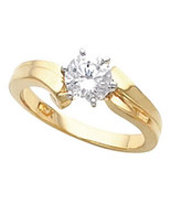 Round Diamond Engagement Ring 14k Yellow Gold (1.16 Ct J VVS1 Clarity) GIA  - £5,251.64 GBP