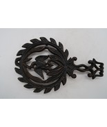 Vtg John Wright Trivet Cast Iron Eagle and Heart w/ Laurel Serveware Han... - $12.00