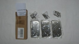 SORGMACH Steel 3.5 Inch Door Hinges Nickel Interior Hinges 5/8&quot; Radius C... - $275.87 MXN