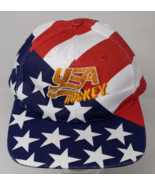 Vintage Team USA Hockey Oympics US Flag Snapback Baseball Hat Cap 90s 1990s - £77.89 GBP