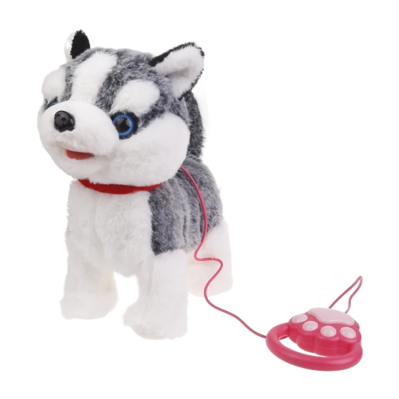 Walking Dog Plush Toy Toddler Crawling Learning Toy with Music Leash Rope Puppy - £23.43 GBP