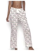 Victoria’s Secret After Hours Satin Script Lounge Pajamas Pants Heart Lo... - $34.90 CAD