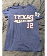 Texas A&amp;M Aggies Women’s Small T-Shirt Pink Outline #12 Blue Heather Anvil - $17.78 CAD