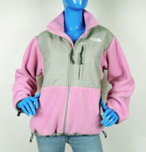 The North Face Womens Denali Jacket Size M 8 10 Pink Gray Polartec Fleece 300 - £28.73 GBP