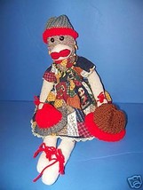 Red-Gray or Brown Knit Cap Hat for Sock Monkey/doll NEW - £5.52 GBP
