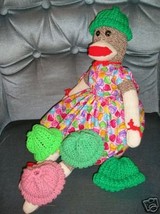Green Knit Cap Hat for Sock Monkey/doll NEW 3 shades - £5.49 GBP