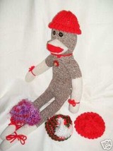 Red Knit Cap Hat for Sock Monkey/doll NEW Handmade - £5.49 GBP