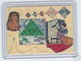 Vintage Sewing Quilting ACEO Hand Decorated artist sign - £7.94 GBP
