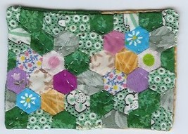 GrandMothers Flower Garden Quilt ACEO Handquilted OOAK - £20.09 GBP