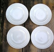 4 Shenango Pie plates desert saucers White decorative - $10.00