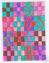 9 Patch quilt ACEO Original bright colorful 1 of kind - £7.99 GBP