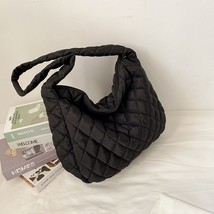 Women Winter Handbag Purses Space Pad Cotton Crossbody Bag Female Pure Color Cot - £33.67 GBP