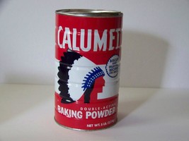 5 pound CALUMET tin Baking Powder Indian - $8.00