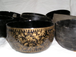 Set 14 Vintage Thai Bowls Laquerware demo start-finish - $145.00