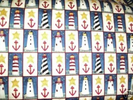 Cape Liberty fabric Deb Strain Moda Lighthouse anchors+ - £7.17 GBP