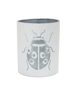 Set of Three 7&quot; White Metal Round Pot Planter - $3,155.76 MXN