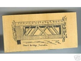 Short Covered Bridge Oregon rubber stamp signed - $11.99