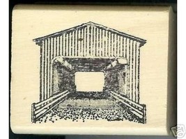 Generic end view Covered Bridge rubber stamp Oregon - £9.40 GBP