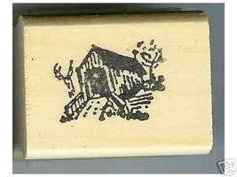 Generic small Covered Bridge rubber stamp facing left - $9.99
