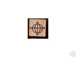 Small Compass Points N S E W rubber stamp nsew - $4.00