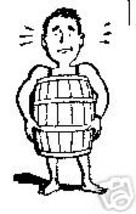 Man Wearing Barrel rubber stamp Lost all his money???? - $7.00