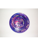 Cobalt Carnival Glass Plate 1980 Cherokee Strip Museum - £59.73 GBP