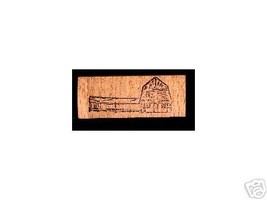 Barn with corral fence rubber stamp - $8.00