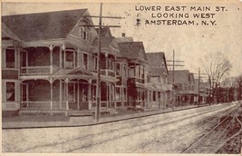 Amsterdam Ny New York~Lower East Main St Looking WEST~1911 Postcard - £6.05 GBP