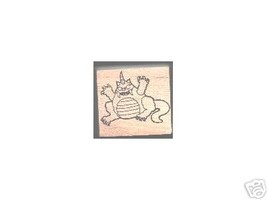 Monster with horn Halloween rubber stamp - $7.00