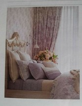 NIP Ralph Lauren King Flat Sheet Alessandra Hayden Cream Purple Gray 100% Cotton - $80.19