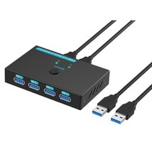 Usb 3.0 Switch Usb Switcher 2 Computers Sharing 4 Usb Devices Usb Metal ... - £54.47 GBP