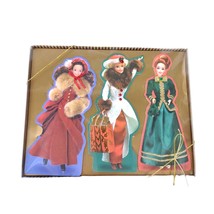Vintage 1996 Hallmark & Barbie Doll 8" Holiday Embellished Paper Cards, New Box - $14.52