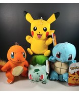 Pokemon Starter Kit 3 Pikachu Bulbasaur Squirtle Plush doll 6&quot; Stuff Ani... - $726.44 MXN