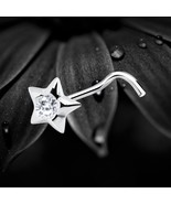 925 Sterling Silver Rhinestone Star Nose Stud Screw Pin Clear Crystal Pi... - $164.59 MXN