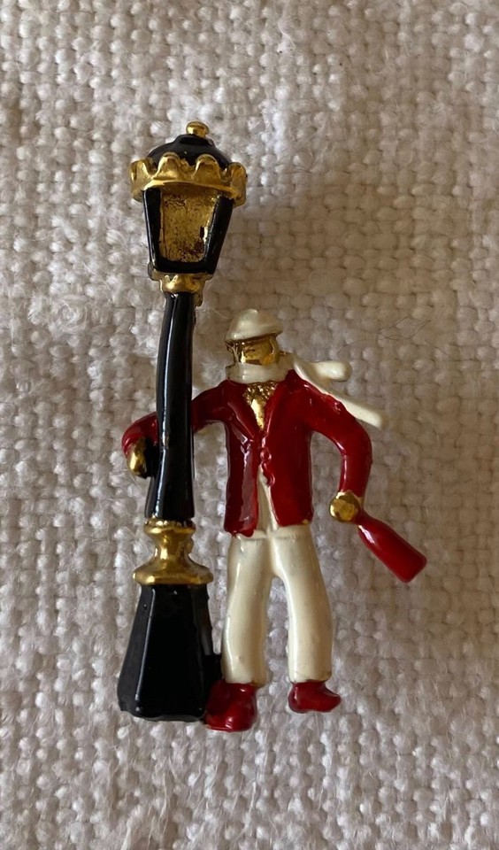⭕VTG, Art Deco, brooch, pin, enameled, hand painted, 3.5cm high, never used - $13.86