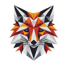 Fox face with geometric pattern - Cross Stitch Pattern PDF - Instant Dow... - $5.00