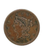 1853 Half Cent 1/2C Extra Fine+ XF+ Brown Color w/ Strong Detail on Both... - $190.62 CAD