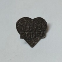 Vintage I Love Rodeo Heart Lapel Hat Pin - £4.25 GBP